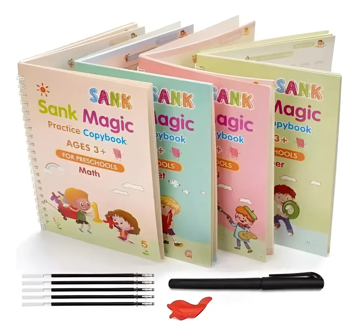 Kit de 4 Cuadernos de Caligrafía Mágica para Ninõs